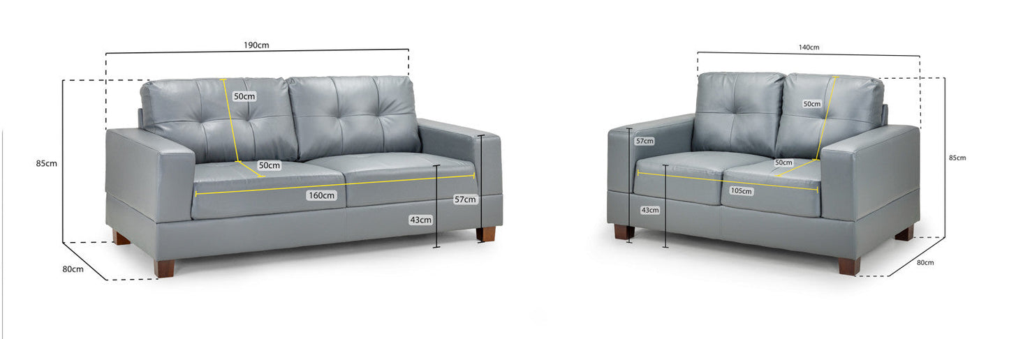 Jerry Sofa 3+2 Set Black/Grey