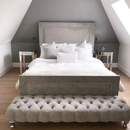 Cora Sleigh Bed with optional Footstool Bespoke Range