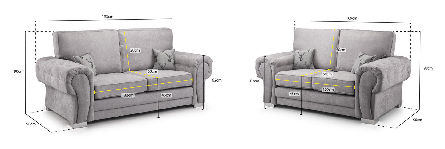 Verona Fullback Grey/Black 3+2 Sofa Set