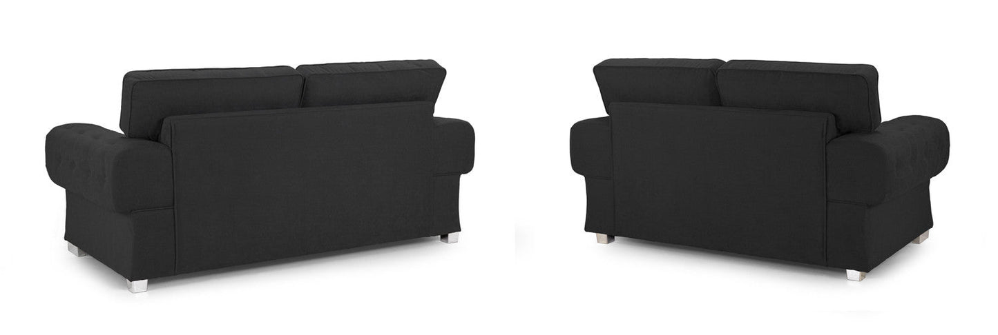 Verona Fullback Grey/Black 3+2 Sofa Set