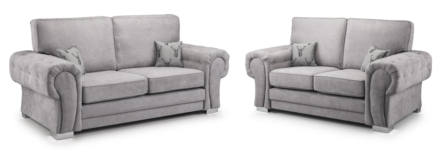 Verona Fullback Grey/Black 3+2 Sofa Set