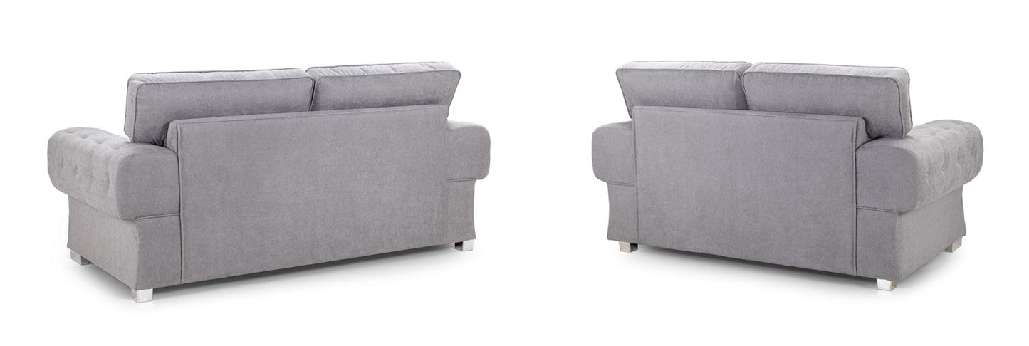 Verona Fullback Grey/Black 3+2 Sofa Set