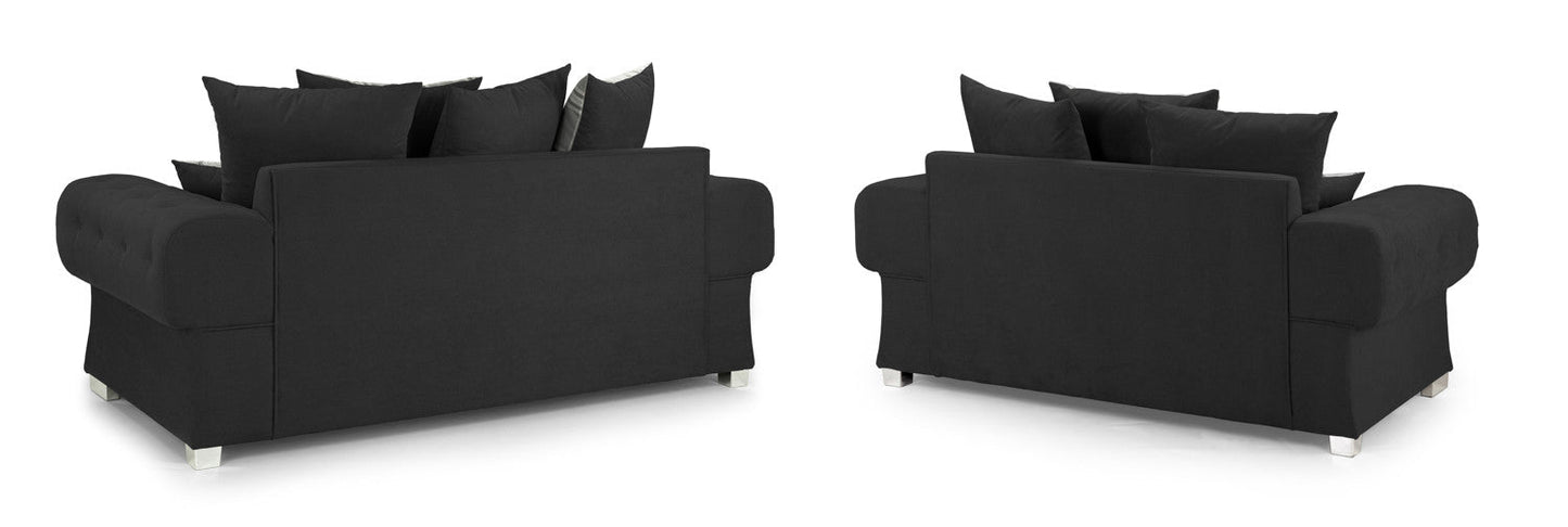 Verona Scatterback Black/Grey 3+2 Sofa Set