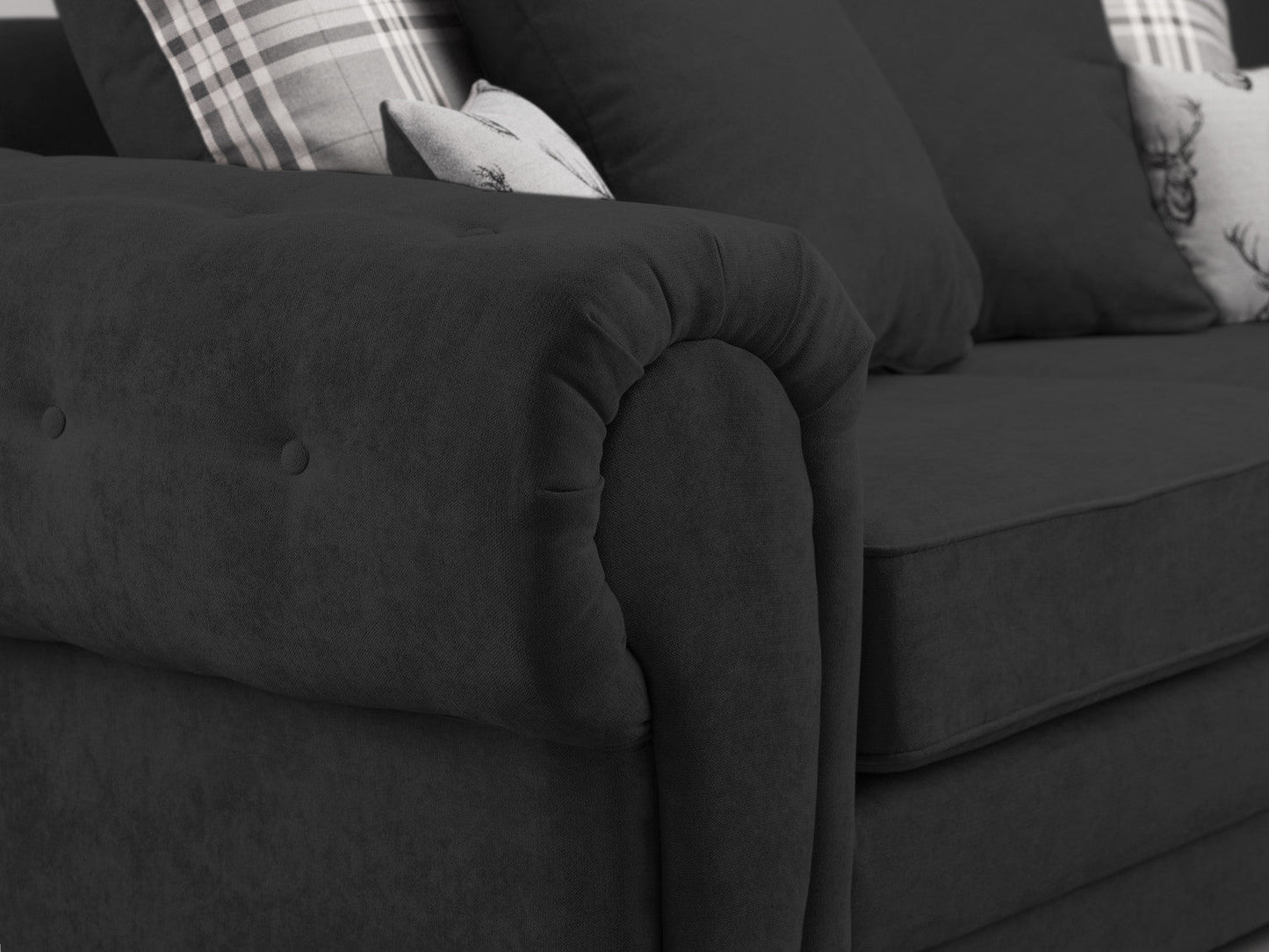 Verona Scatterback Black/Grey 3+2 Sofa Set