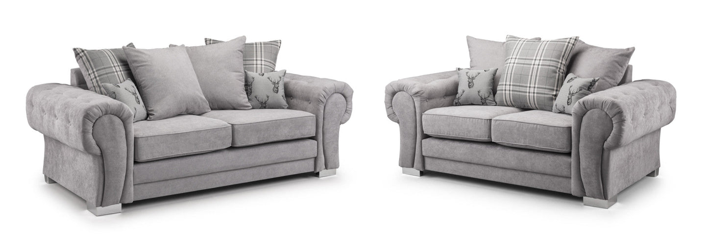 Verona Scatterback Black/Grey 3+2 Sofa Set