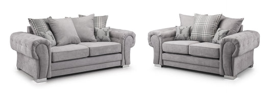 Verona Scatterback Black/Grey 3+2 Sofa Set