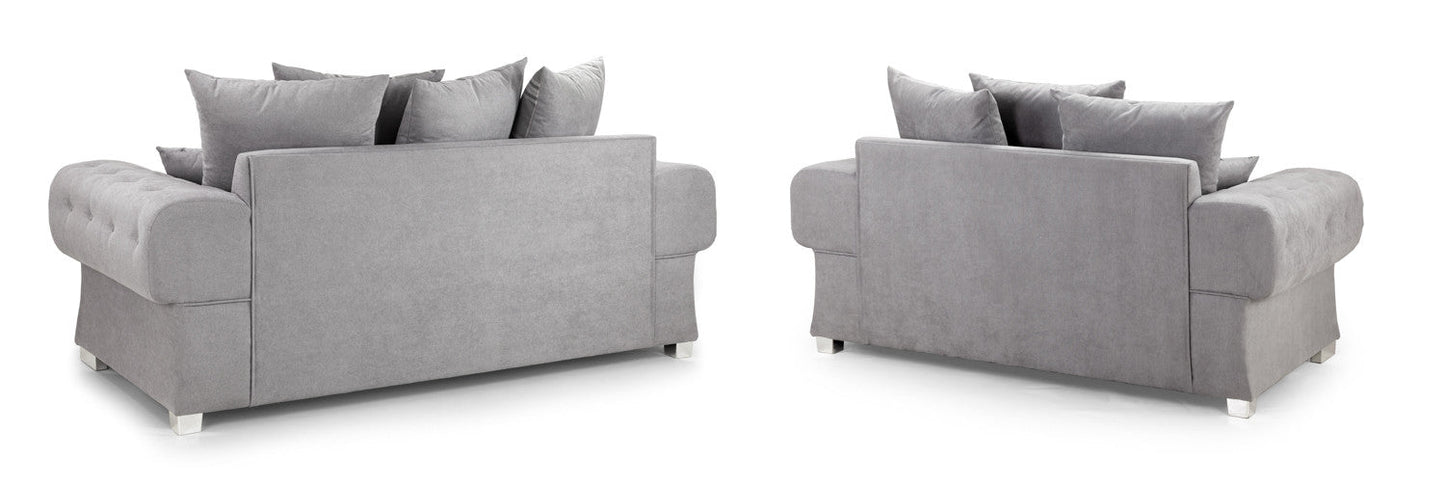 Verona Scatterback Black/Grey 3+2 Sofa Set
